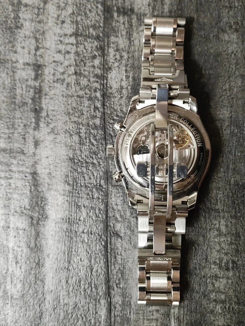 Longines Master Collection Chronograph with White Barelycorn Dial and Blue Hands